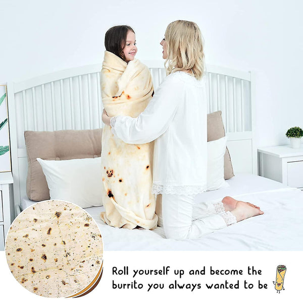 Burrito Blanket Double Sided Giant Flour Tortilla Blankets