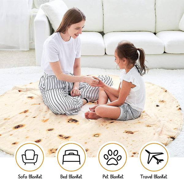 Burrito Blanket Double Sided Giant Flour Tortilla Blankets