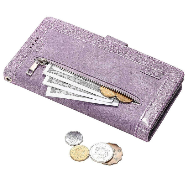 Compatible With Samsung Galaxy S25 Ultra Case Pu Leather Wallet Cover Zipper And 9 Card Slots Cases Covers & Skins