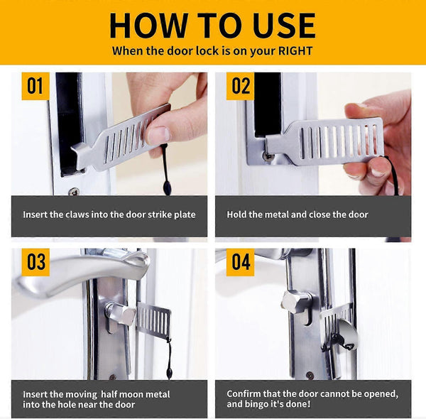 Door Lock For Travel Security Device Compatible With Hotel Apartment Stopper Door Stops