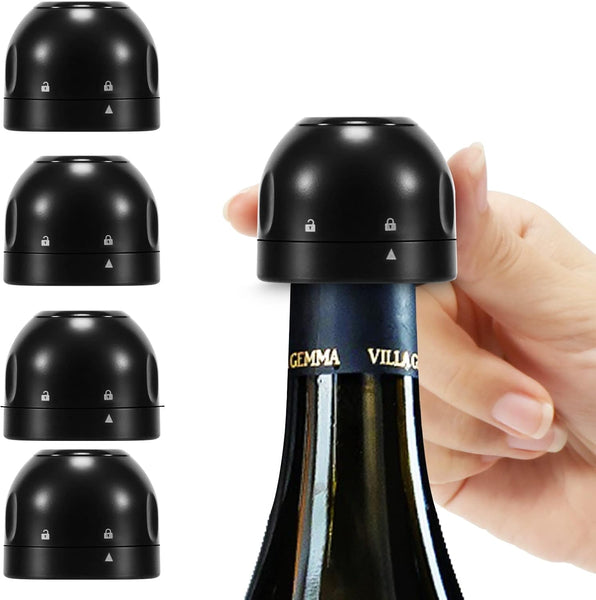 4 Pack Reusable Silicone Wine Stoppers Universal Leak Proof Seal For Sparkling Bottle Stoppers