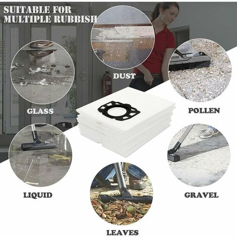 10 Pcs For Karcher Wd4 Wd5 Wd6 Mv4 Mv5 And Mv6 Vacuum Cleaner Bags