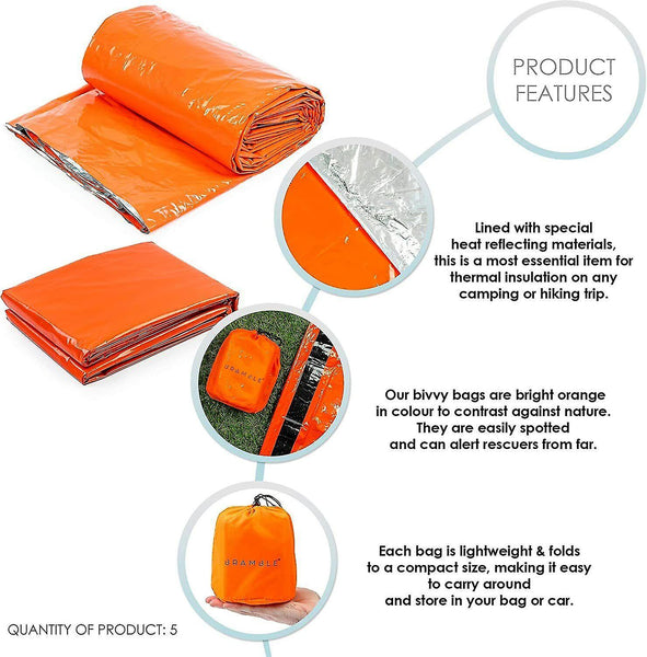 4X Outdoor Emergency Thermal Waterproof Sleeping Bag Camping Survival Bivvy Sack Sleeping Bags