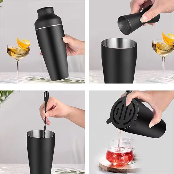 Matte Black Stainless Steel tail Shaker Set tail Shakers & Sets