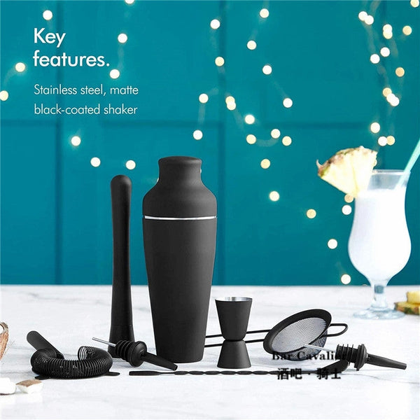 Matte Black Stainless Steel tail Shaker Set tail Shakers & Sets