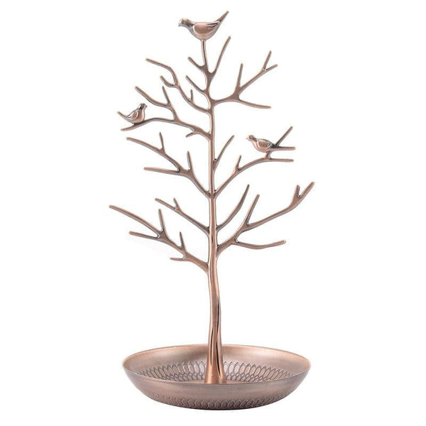 Jewelry Tree With 3 Birds Bronze Jewellery Holders & Organisers