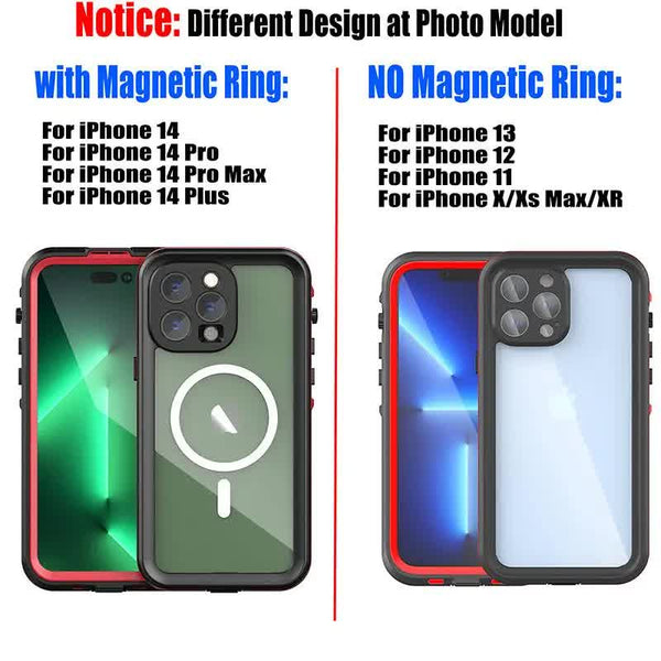 Waterproof Case For Iphone 15 14 13 12 11 Pro Max Xs Xr 8 7 Transparent Protection Diving Swimming Outdoor Compatible With Cases Covers & Skins