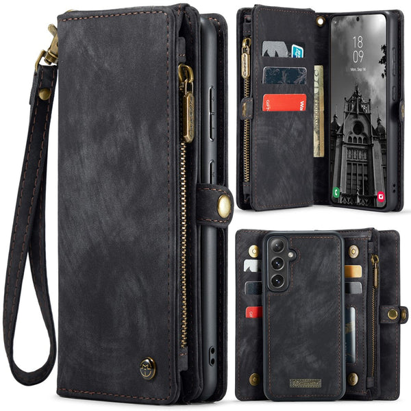 Galaxy S25 Wallet Case With Multi Slot 2 In 1 Design Black Slim Protective Cover Card Holder For Compatible Samsung Cases Covers & Skins