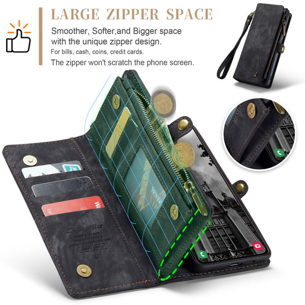 Galaxy S25 Wallet Case With Multi Slot 2 In 1 Design Black Slim Protective Cover Card Holder For Compatible Samsung Cases Covers & Skins