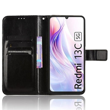 Xiaomi Redmi 13C 5G/Poco M6 Wallet Case With Magnet... Black Cases Covers & Skins