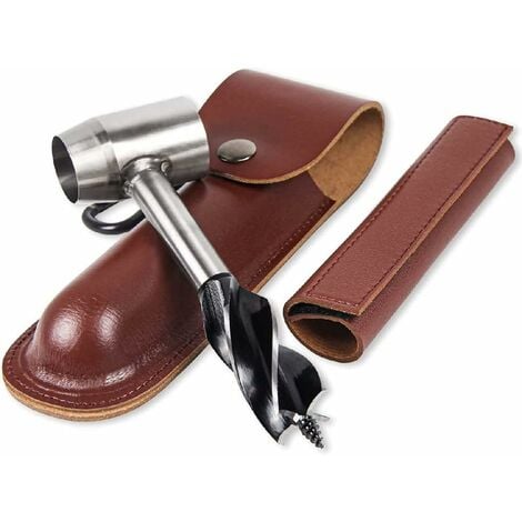 Hand Drill For Woodworking With Leather Case Compatible Bushcraft Settlers Tools Outdoor Holes And Plugs Woodcarving Hand Tools