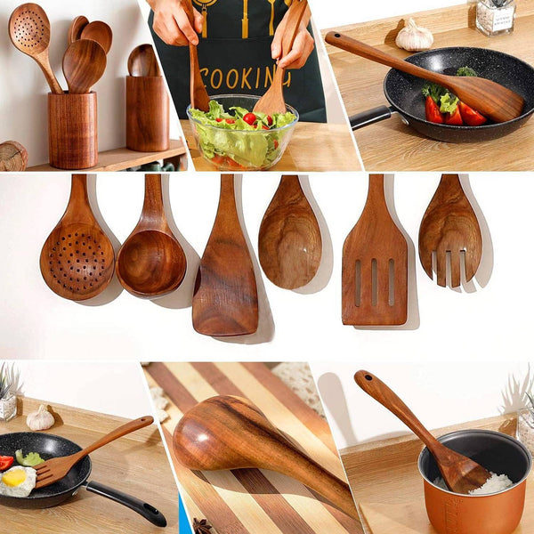 Kitchen Utensil Set Wooden Utensils Cooking Utensils