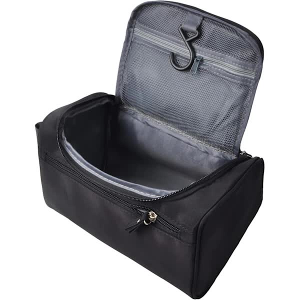 Men's Small Travel Toiletry Bag Black For Shaving Shower Hygiene Items Bags
