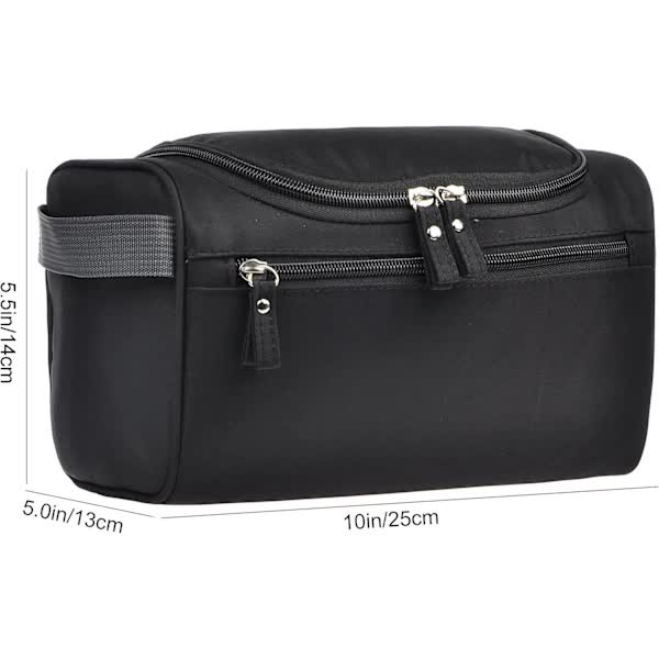 Men's Small Travel Toiletry Bag Black For Shaving Shower Hygiene Items Bags