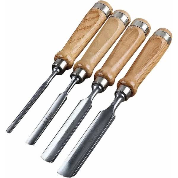 4 Piece Wood Chisel Set For Carving And Diy Woodcarving Hand Tools
