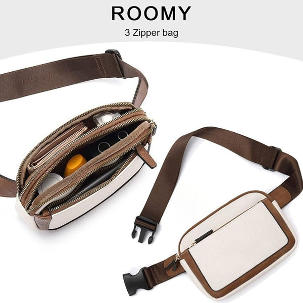 Women's Pu Leather Belt Bag Crossbody Waist Travel Shoulder Bags Black Women's Bags & Handbags