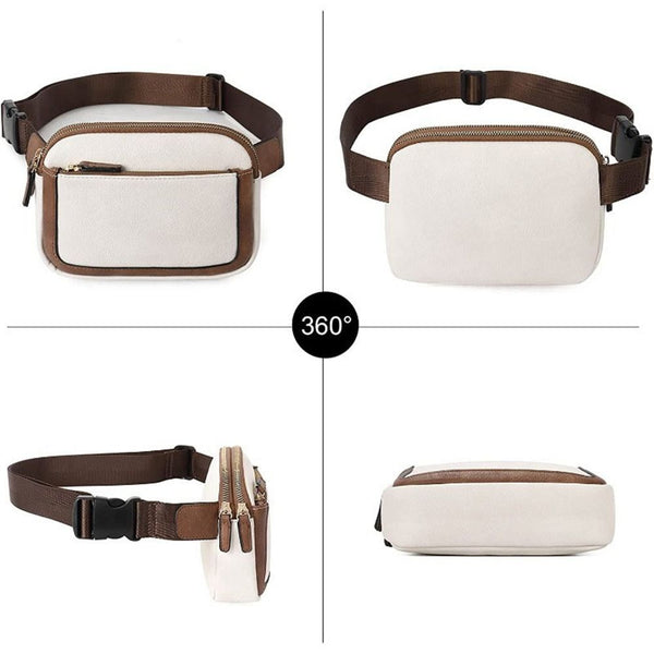 Women's Pu Leather Belt Bag Crossbody Waist Travel Shoulder Bags Black Women's Bags & Handbags