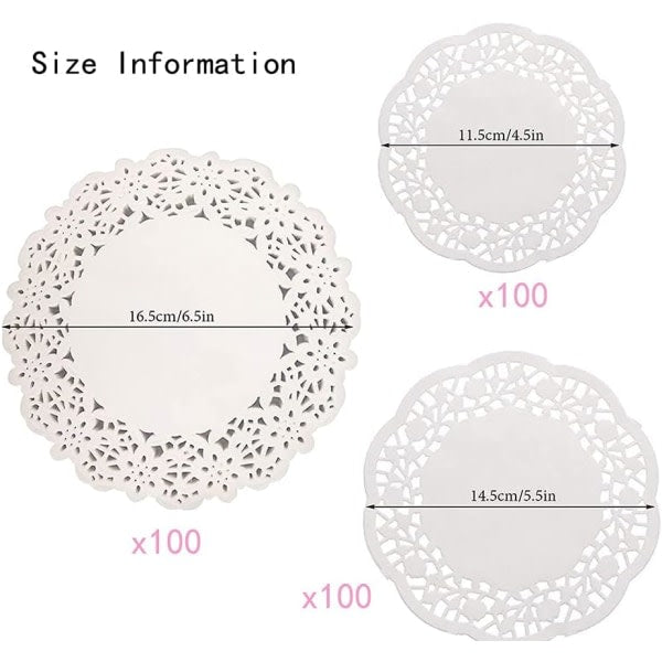 White Lace Paper Cake Doilies 300 Sheets Round Placemats