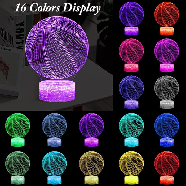 3D Basketball Led Night Light With Remote Control 16 Colors Night Lights