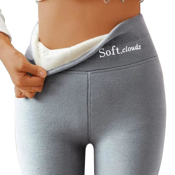 Women's Thick Fleece Lined Leggings Stretchy Thermal Winter Pants Light Grey 3Xl Women Leggings