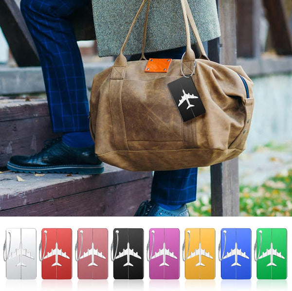 2 Pcs Aluminum Metal Suitcase Labels With Name Id Address Card Luggage Tags