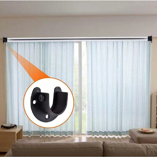 Wall Mounted Clothes Rod Holder For 1.26 Inch Diameter Shower Curtain Bracket Pack Curtain Poles & Accessories