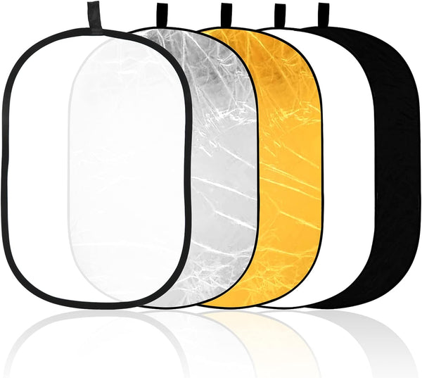 5 In 1 Foldable Light Reflector 60 X 90 Cm Large Oval Portable Photo With Carrying Bag Other Camera & Photo Accs