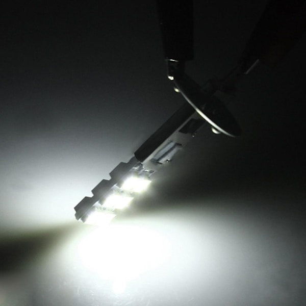 2 Pcs H1 Led Head Kit 6000K Super White 55W Fog Light With 12 Smd 5050 Chips Light Bulbs