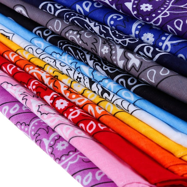 12 Pack Bandana Scarf 54X54cm Unisex Handkerchief Colors Scarves & Wraps