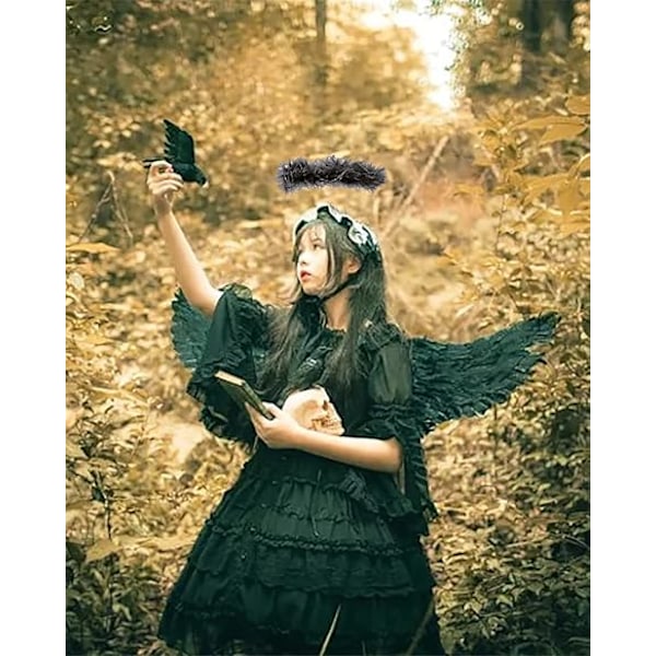 Halloween Devil Feather Wings For Kids Black Costume Accessories Dress Up Costumes