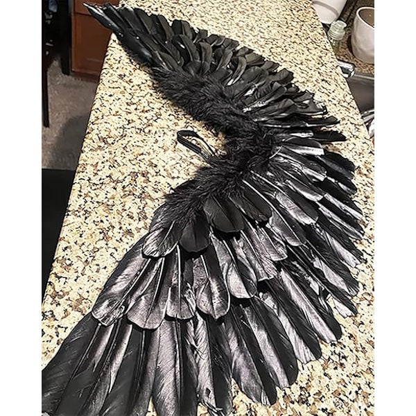 Halloween Devil Feather Wings For Kids Black Costume Accessories Dress Up Costumes