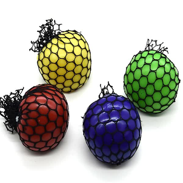Stress Balls 4 Pack Mesh Textured For Adults Kids Therapy Squeeze Squeezable Stress Relievers