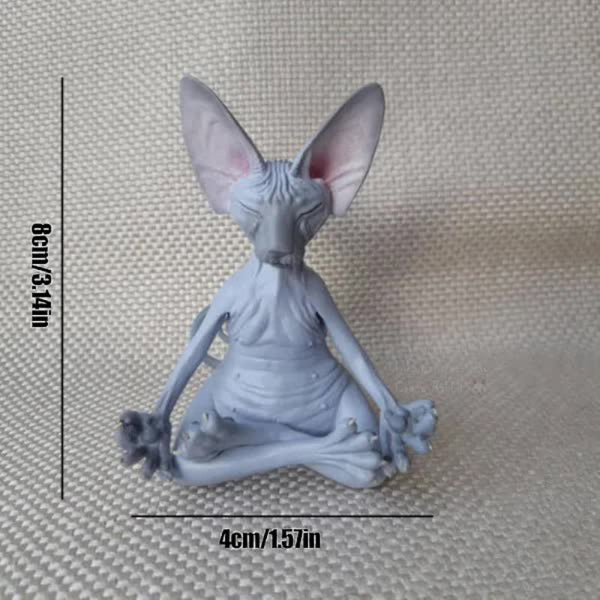Set Of 4 Meditating Cat Figurines Handmade Resin Decorative Collectibles Sculptures & Figurines