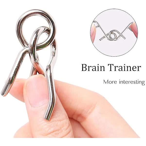 8Pcs Metal Brain Teaser Puzzle Rings Iq Training Game For Kids And Adults Board Games