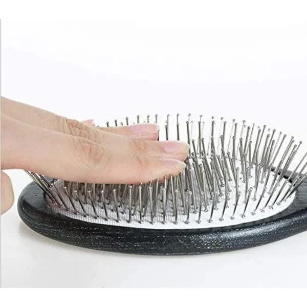 Metal Spike Paddle Brush For Women Men Children Hair Detangling Massage Anti Static All Types Brushes & Combs