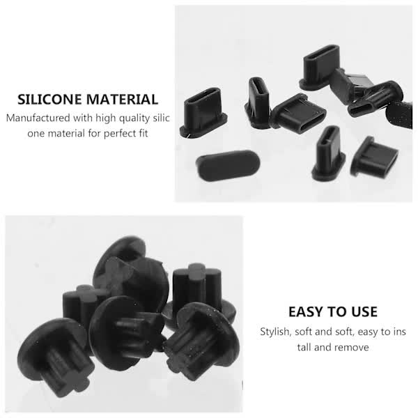 Usb C Dust Cover 10 Pairs Small Phone Port Earphone Jack Compatible With Various Smartphones Black Other Mobile Accessories
