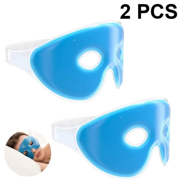 Reusable Cooling Eye Gel Mask Set 2 Pack Blue For Tired Eyes Eye Masks