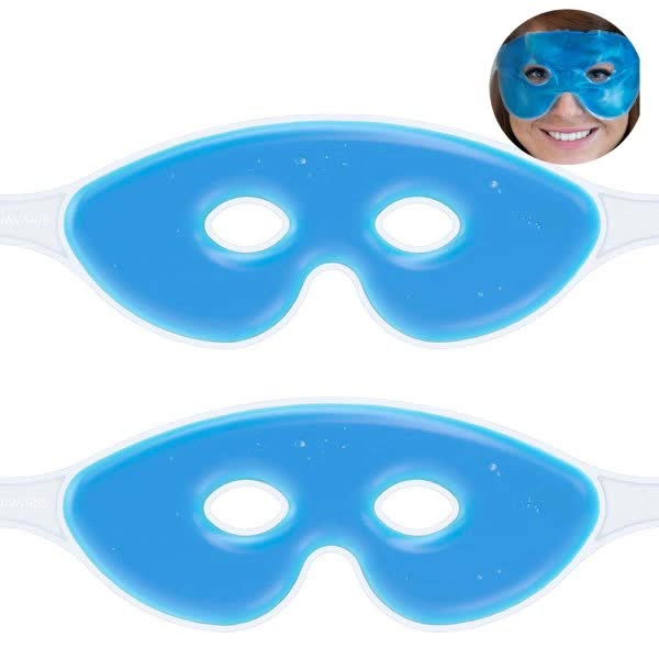 Reusable Cooling Eye Gel Mask Set 2 Pack Blue For Tired Eyes Eye Masks