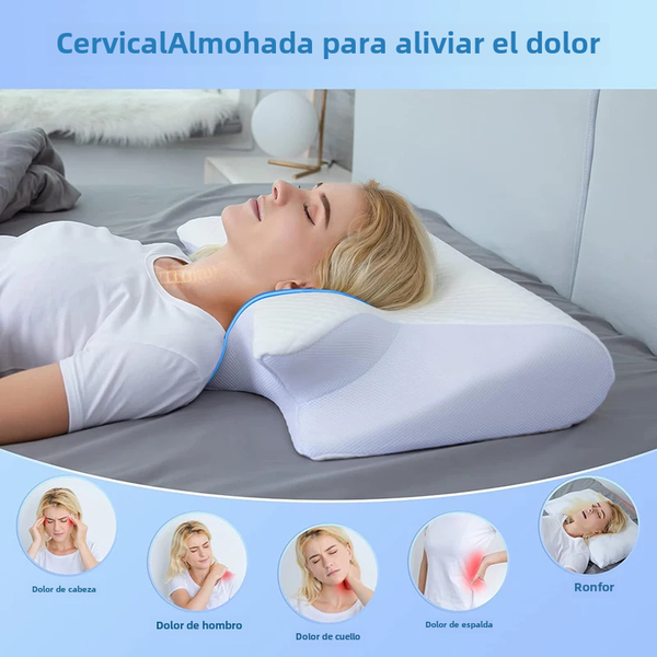 Viscoelastic Ergonomic Neck Pillow 2 In 1 Orthopedic Pain Relief Light Grey Seat & Posture Cushions