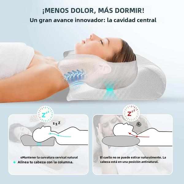 Viscoelastic Ergonomic Neck Pillow 2 In 1 Orthopedic Pain Relief Light Grey Seat & Posture Cushions