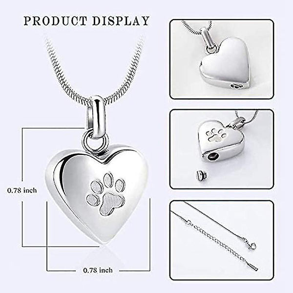 Pet Memorial Jewelry Heart Shaped Cremation Necklace For Ashes Necklaces & Pendants
