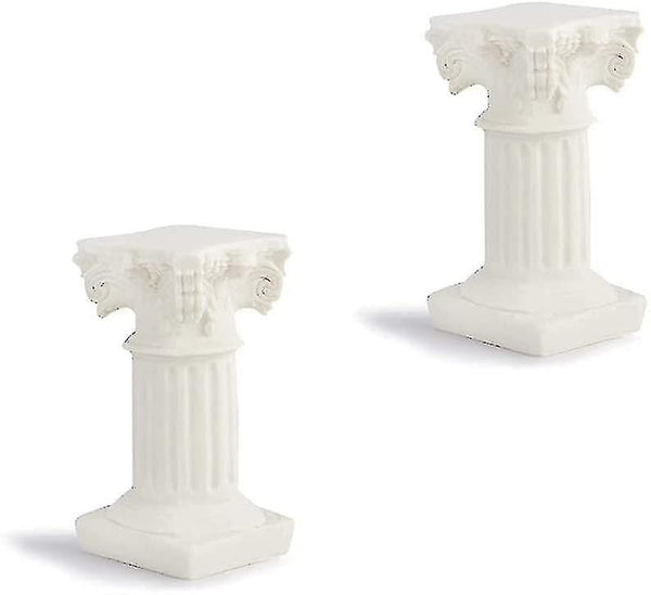 White Roman Pillar Greek Statue Indoor And Outdoor Modern Style Mini Resin Decoration (1Pc White) Ornaments & Statues