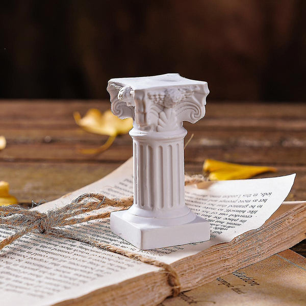 White Roman Pillar Greek Statue Indoor And Outdoor Modern Style Mini Resin Decoration (1Pc White) Ornaments & Statues