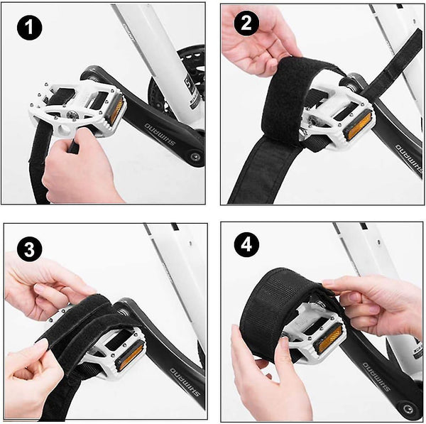 1 Pair Universal Bicycle Pedal Straps Adjustable Non Slip Double Adhesive Toe Clips Nylon Accessories Pedals