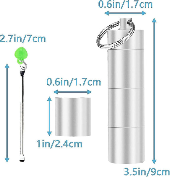 2 Pieces Aluminum Pill Box Portable Organizer 3 Compartments Metal Case Pocket Gift Pill Boxes