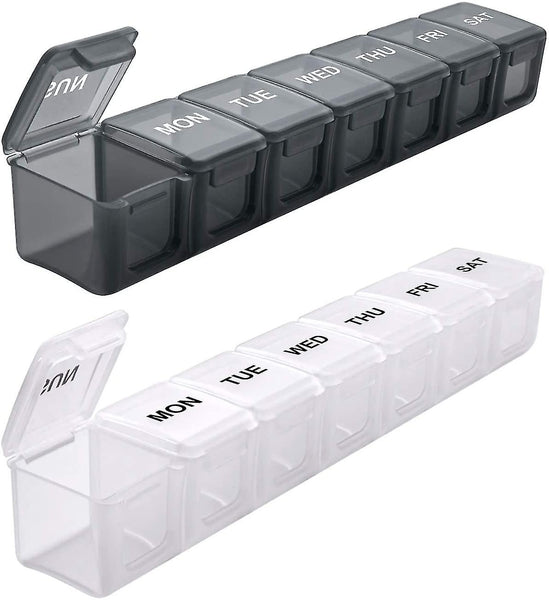 2 Pcs Oversized Weekly Pill Organizer Box Pack You Can Carry The Daily Every Medicine Pill Boxes