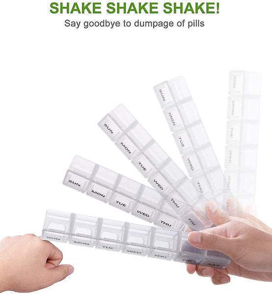 2 Pcs Oversized Weekly Pill Organizer Box Pack You Can Carry The Daily Every Medicine Pill Boxes