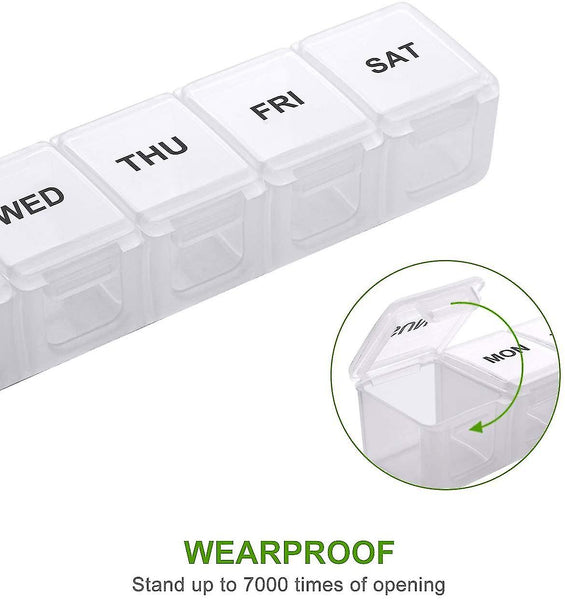 2 Pcs Oversized Weekly Pill Organizer Box Pack You Can Carry The Daily Every Medicine Pill Boxes