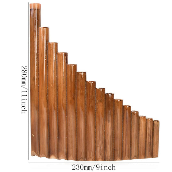Handmade 15 Pipe Bamboo Pan Flute G Key Natural Woodwind Instrument Melodicas