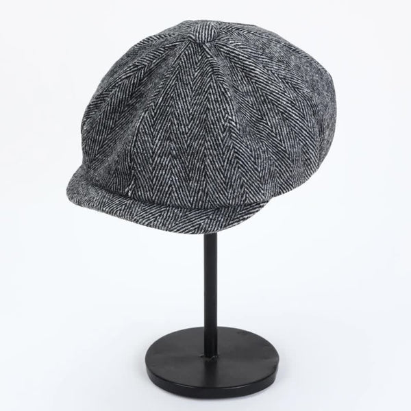 Retro Newsboy Cap Grey Men Octagonal Hat Peaky Blinders Style Hats